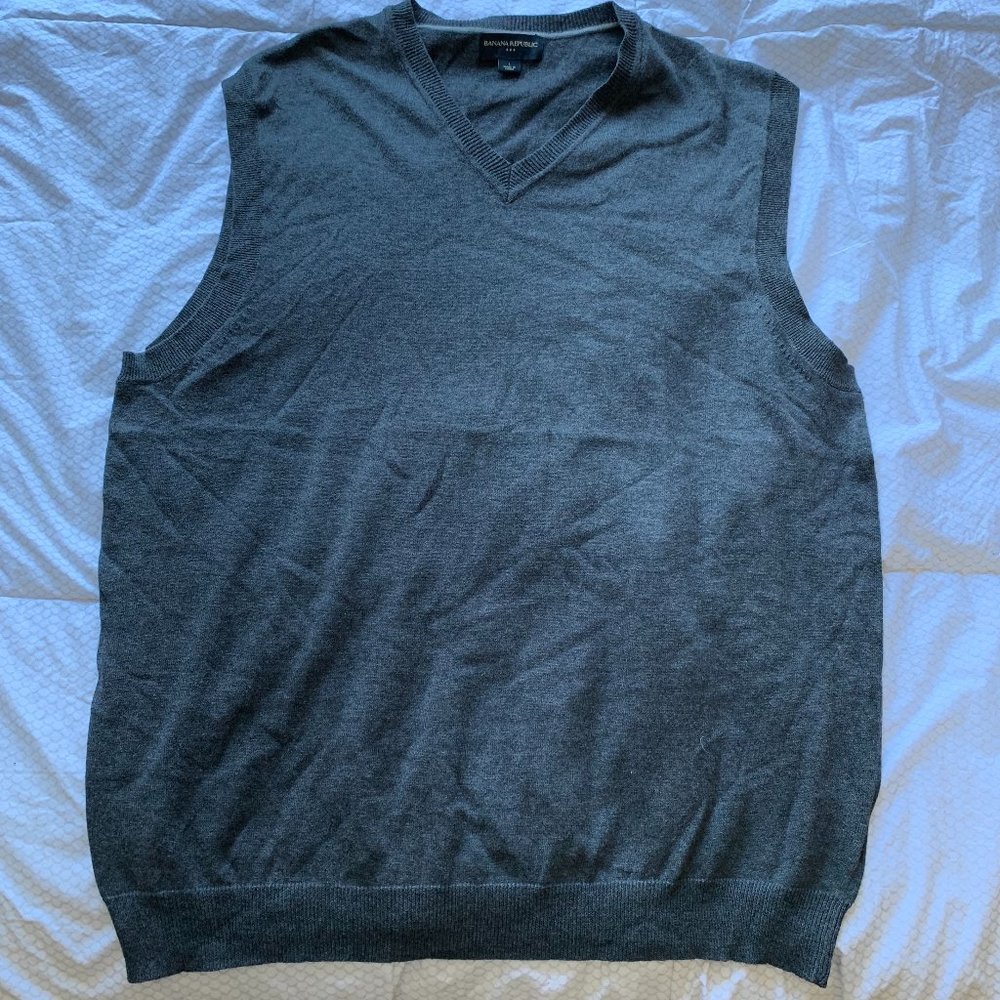 Banana Republic Sweater Vest Gray Large - Picture 1 of 2